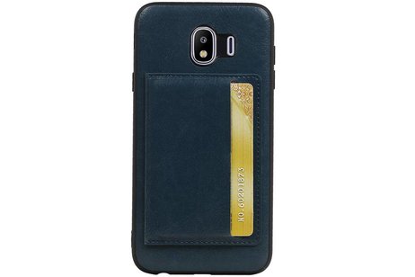 Staand Back Cover 1 Pasjes voor Galaxy J4 Navy