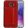 BAOHU Staand Back Cover 1 Pasjes voor Samsung Galaxy J4 Rood