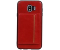 Staand Back Cover 1 Pasjes voor Galaxy J4 Rood