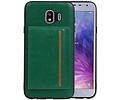 Staand Back Cover 1 Pasjes voor Galaxy J4 Groen