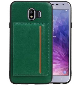 BAOHU Staand Back Cover 1 Pasjes voor Samsung Galaxy J4 Groen