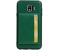 Staand Back Cover 1 Pasjes voor Galaxy J4 Groen