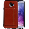 Staand Back Cover 1 Pasjes Galaxy J4 Bruin