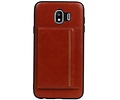 Staand Back Cover 1 Pasjes voor Galaxy J4 Bruin