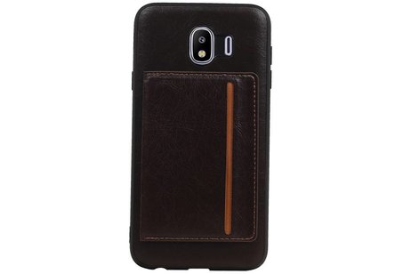 Staand Back Cover 1 Pasjes voor Galaxy J4 Mocca