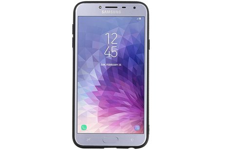 BAOHU Staand Back Cover met 1 Pasjeshouder Hoesje Geschikt voor Samsung Galaxy J4 Mocca