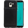 Staand Back Cover 1 Pasjes Galaxy J6 Zwart