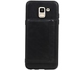 BAOHU Staand Back Cover met 1 Pasjeshouder Hoesje Geschikt voor Samsung Galaxy J6 Zwart