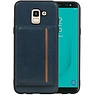 BAOHU Staand Back Cover 1 Pasjes voor Samsung Galaxy J6 Navy
