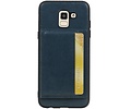 BAOHU Staand Back Cover met 1 Pasjeshouder Hoesje Geschikt voor Samsung Galaxy J6 Navy