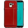 BAOHU Staand Back Cover 1 Pasjes voor Samsung Galaxy J6 Rood