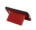 BAOHU Staand Back Cover met 1 Pasjeshouder Hoesje Geschikt voor Samsung Galaxy J6 Rood