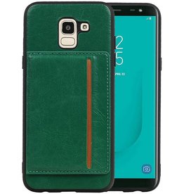 Staand Back Cover 1 Pasjes Galaxy J6 Groen