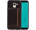 Staand Back Cover 1 Pasjes voor Galaxy J6 Mocca