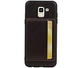 BAOHU Staand Back Cover met 1 Pasjeshouder Hoesje Geschikt voor Samsung Galaxy J6 Mocca