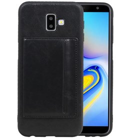BAOHU Staand Back Cover 1 Pasjes voor Samsung Galaxy J6 Plus Zwart