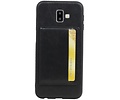 BAOHU Staand Back Cover met 1 Pasjeshouder Hoesje Geschikt voor Samsung Galaxy J6 Plus Zwart