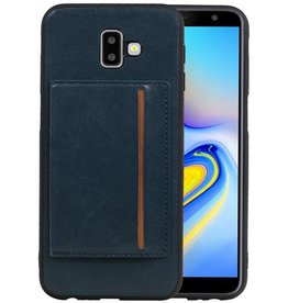 BAOHU Staand Back Cover 1 Pasjes voor Samsung Galaxy J6 Plus Navy