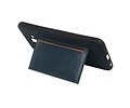 BAOHU Staand Back Cover met 1 Pasjeshouder Hoesje Geschikt voor Samsung Galaxy J6 Plus Navy
