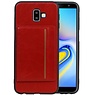 Staand Back Cover 1 Pasjes Galaxy J6 Plus Rood