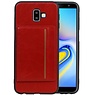 Staand Back Cover 1 Pasjes voor Samsung Galaxy J6 Plus Rood