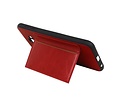 BAOHU Staand Back Cover met 1 Pasjeshouder Hoesje Geschikt voor Samsung Galaxy J6 Plus Rood