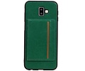 Staand Back Cover 1 Pasjes voor Galaxy J6 Plus Groen