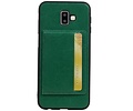 BAOHU Staand Back Cover met 1 Pasjeshouder Hoesje Geschikt voor Samsung Galaxy J6 Plus Groen