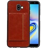BAOHU Staand Back Cover 1 Pasjes voor Samsung Galaxy J6 Plus Bruin