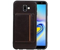 Staand Back Cover 1 Pasjes voor Galaxy J6 Plus Mocca