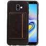 BAOHU Staand Back Cover 1 Pasjes voor Samsung Galaxy J6 Plus Mocca