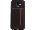 Staand Back Cover 1 Pasjes voor Galaxy J6 Plus Mocca