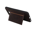 BAOHU Staand Back Cover met 1 Pasjeshouder Hoesje Geschikt voor Samsung Galaxy J6 Plus Mocca