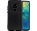 BAOHU Staand Back Cover met 1 Pasjeshouder Hoesje Geschikt voor Samsung Huawei Mate 20 Zwart