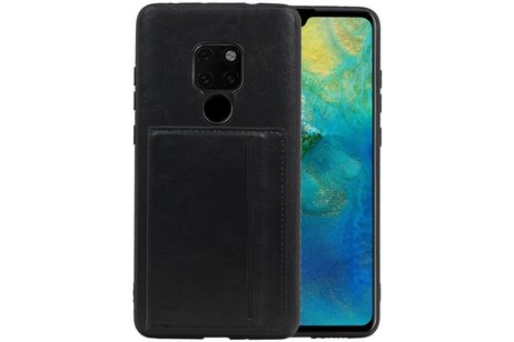BAOHU Staand Back Cover met 1 Pasjeshouder Hoesje Geschikt voor Samsung Huawei Mate 20 Zwart