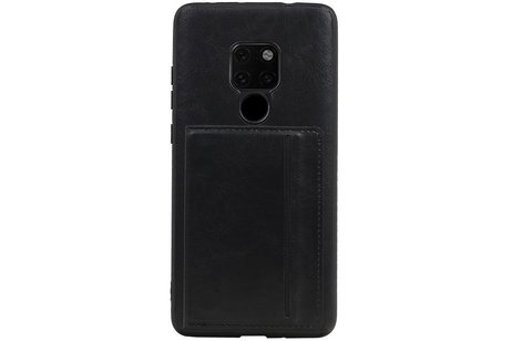 BAOHU Staand Back Cover met 1 Pasjeshouder Hoesje Geschikt voor Samsung Huawei Mate 20 Zwart