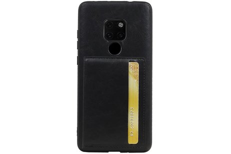 BAOHU Staand Back Cover met 1 Pasjeshouder Hoesje Geschikt voor Samsung Huawei Mate 20 Zwart