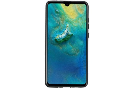 Staand Back Cover 1 Pasjes voor Huawei Mate 20 Zwart