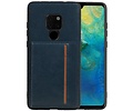 BAOHU Staand Back Cover met 1 Pasjeshouder Hoesje Geschikt voor Huawei Mate 20 Navy