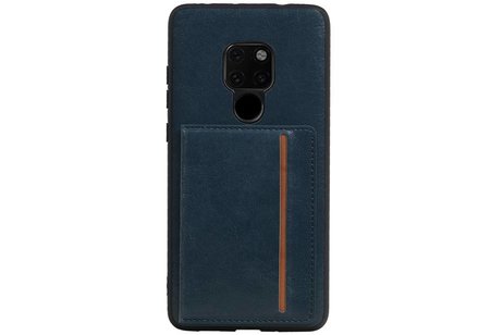 BAOHU Staand Back Cover met 1 Pasjeshouder Hoesje Geschikt voor Huawei Mate 20 Navy