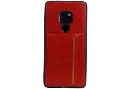 BAOHU Staand Back Cover met 1 Pasjeshouder Hoesje Geschikt voor Huawei Mate 20 Rood