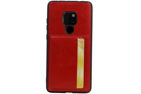 Staand Back Cover 1 Pasjes voor Huawei Mate 20 Rood