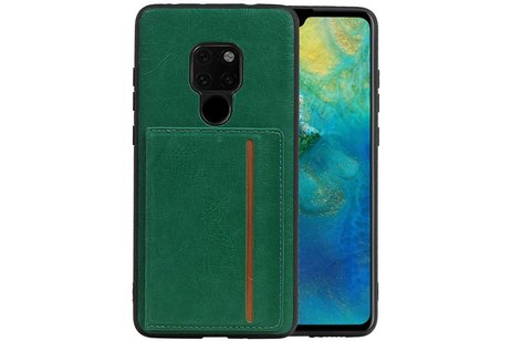 Staand Back Cover 1 Pasjes voor Huawei Mate 20 Groen