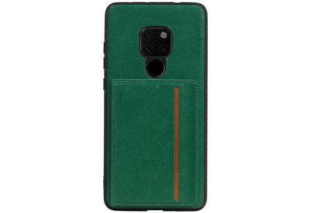 Staand Back Cover 1 Pasjes voor Huawei Mate 20 Groen