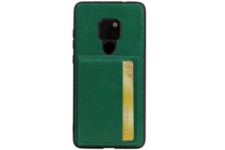 Staand Back Cover 1 Pasjes voor Huawei Mate 20 Groen