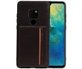 BAOHU Staand Back Cover met 1 Pasjeshouder Hoesje Geschikt voor Huawei Mate 20 Mocca