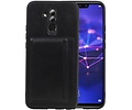 BAOHU Staand Back Cover met 1 Pasjeshouder Hoesje Geschikt voor Huawei Mate 20 Lite Zwart