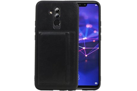 Staand Back Cover 1 Pasjes voor Huawei Mate 20 Lite Zwart