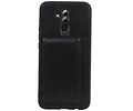 BAOHU Staand Back Cover met 1 Pasjeshouder Hoesje Geschikt voor Huawei Mate 20 Lite Zwart
