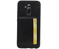 BAOHU Staand Back Cover met 1 Pasjeshouder Hoesje Geschikt voor Huawei Mate 20 Lite Zwart